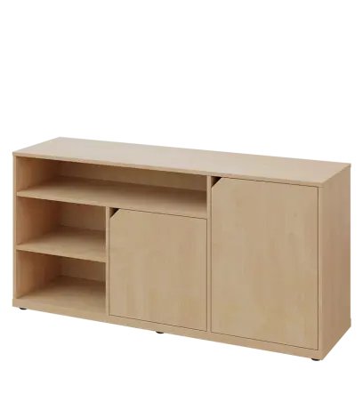 KU2-15DN3 P skříňka nízká 2-dveřová, nika, 740x1522x400, provedení pravé, bříza světlá